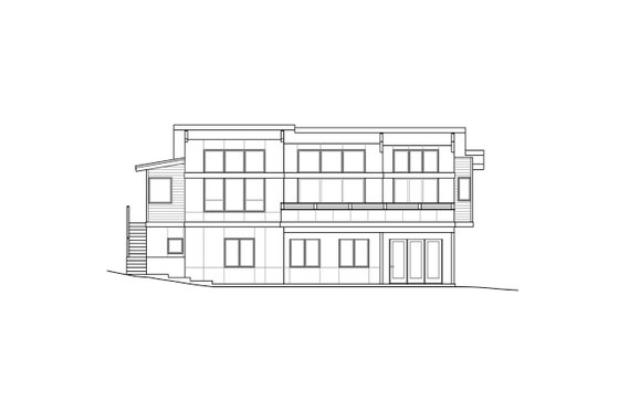 Exterior - Rear Elevation for Contemporary House Plan #124-1111 - 4 bed, 4.5 bath