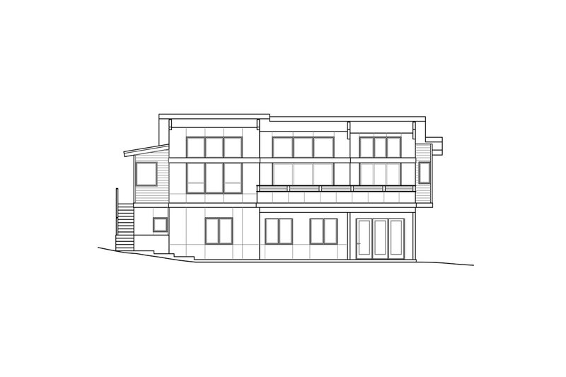 House Plan Design - Exterior - Rear Elevation for Contemporary House Plan #124-1111 - 4 bed, 4.5 bath