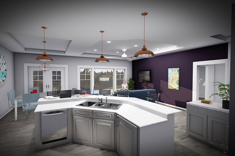Architectural House Design - Interior - Kitchen for Craftsman House Plan #70-1543 - 5 bed, 3 bath