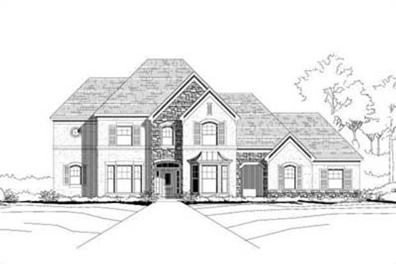 Exterior - Front Elevation for European House Plan #411-174 - 4 bed, 3 bath