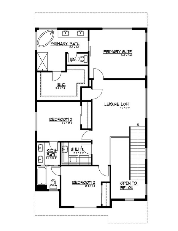 Dream House Plan - Traditional Floor Plan - Upper Floor Plan #569-96