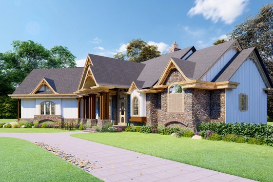 Exterior - Front Elevation 3 for Craftsman House Plan #54-534 - 3 bed, 2.5 bath