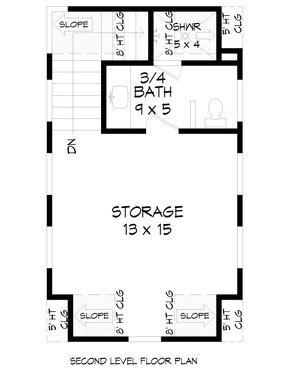 Floor Plan - Upper Floor for Traditional House Plan #932-466, 1 bath