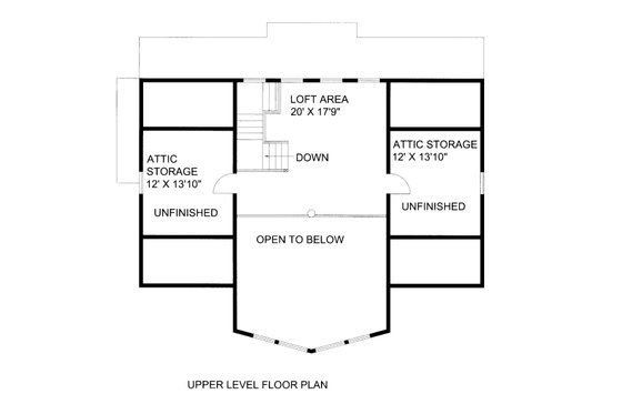 Floor Plan - Upper Floor for Craftsman House Plan #117-1102 - 3 bed, 2 bath