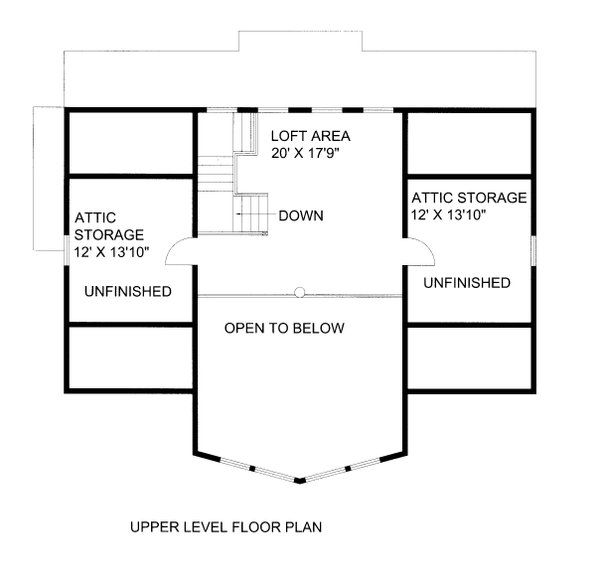 Floor Plan - Upper Floor for Craftsman House Plan #117-1102 - 3 bed, 2 bath