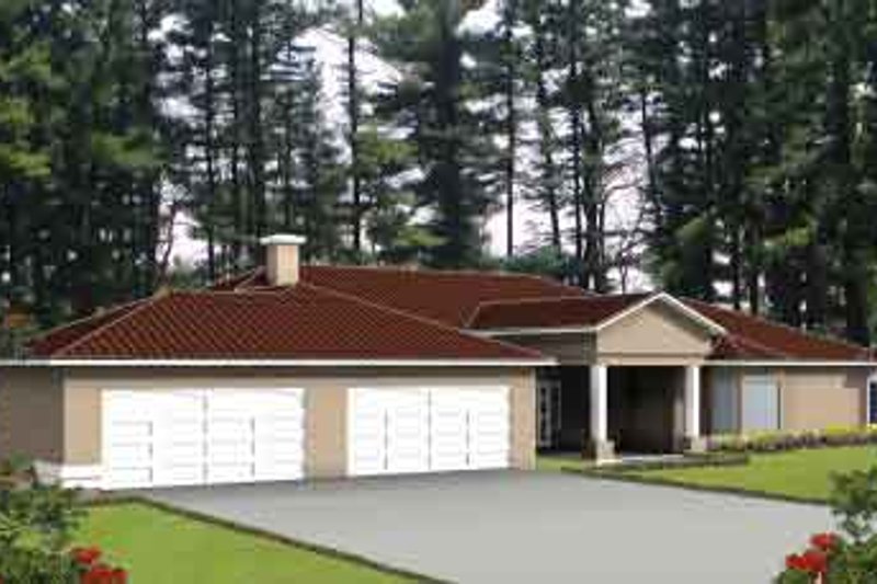 House Plan Design - Adobe / Southwestern Exterior - Front Elevation Plan #1-1103