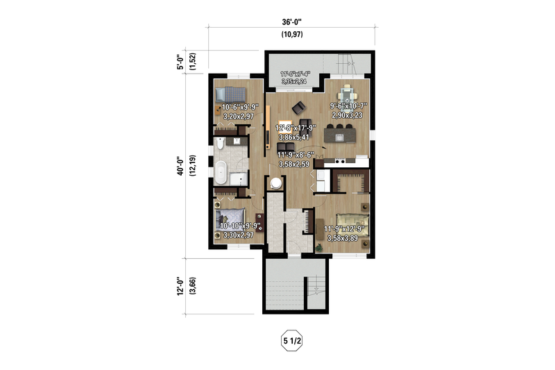 Home Plan - Floor Plan - Lower Floor for Contemporary House Plan #25-5029 - 9 bed, 3 bath
