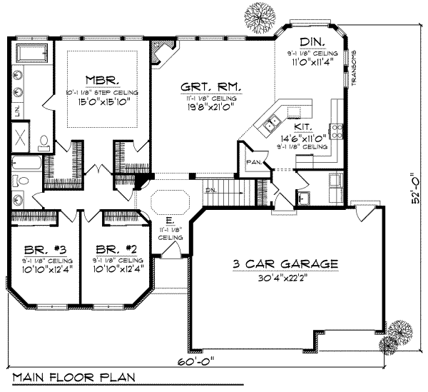 Dream House Plan - European Floor Plan - Main Floor Plan #70-713