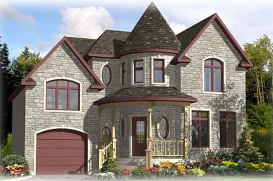 Exterior - Front Elevation for European House Plan #138-302 - 3 bed, 1.5 bath
