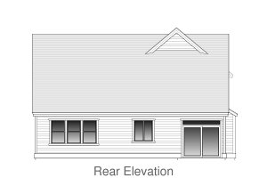Exterior - Rear Elevation for Craftsman House Plan #53-487 - 4 bed, 3 bath
