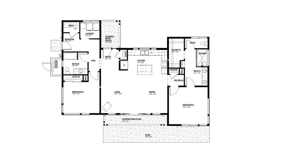 Modern Style House Plan - 2 Beds 2 Baths 1532 Sq/Ft Plan #895-157 ...