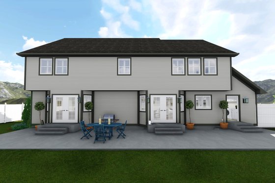 Exterior - Rear Elevation for Farmhouse House Plan #1060-1 - 4 bed, 2.5 bath