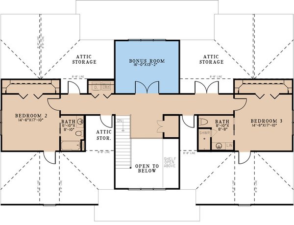 Farmhouse Floor Plan - Upper Floor Plan #923-292