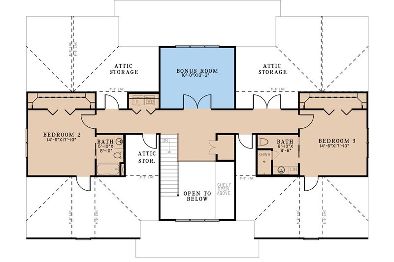 Dream House Plan - Floor Plan - Upper Floor for Farmhouse House Plan #923-292 - 3 bed, 3.5 bath