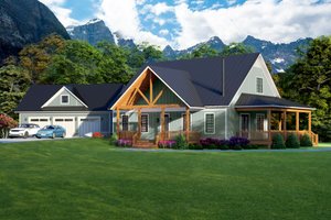 Exterior - Front Elevation 3 for Country House Plan #932-650 - 3 bed, 3.5 bath