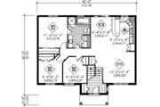 Traditional Style House Plan - 3 Beds 1 Baths 1166 Sq/Ft Plan #25-4096 