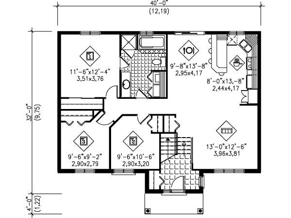 House Blueprint - Traditional Floor Plan - Main Floor Plan #25-4096