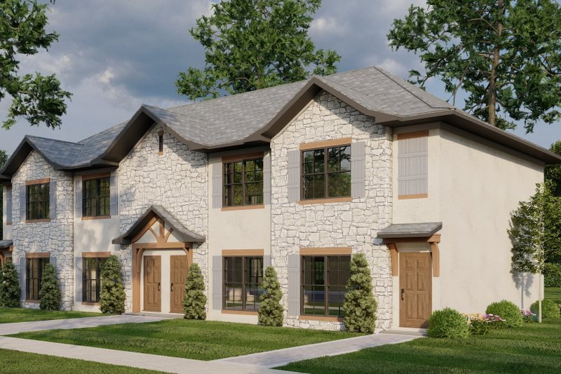 Architectural House Design - Exterior - Front Elevation 4 for European House Plan #17-3421 - 8 bed, 8 bath