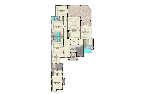 Floor Plan - Upper Floor for Modern House Plan #548-38 - 5 bed, 6.5 bath