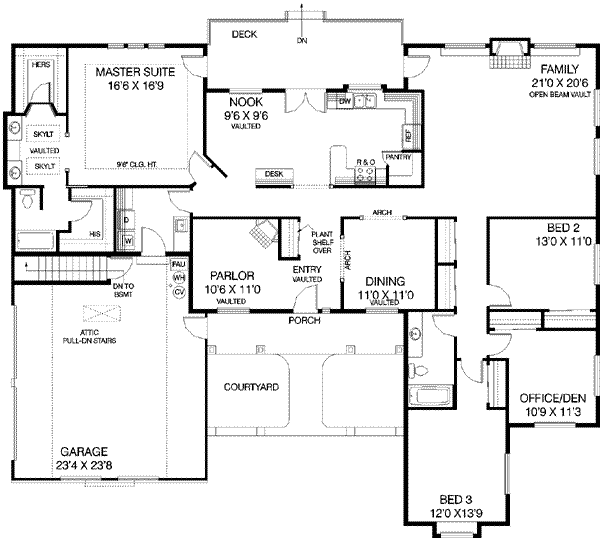 Dream House Plan - Traditional Floor Plan - Main Floor Plan #60-280
