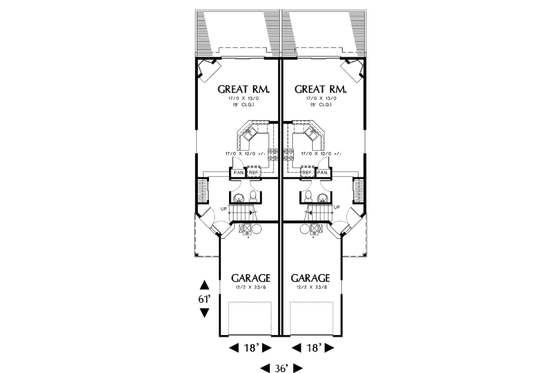Floor Plan - Main Floor for Traditional House Plan #48-366 - 3 bed, 2.5 bath