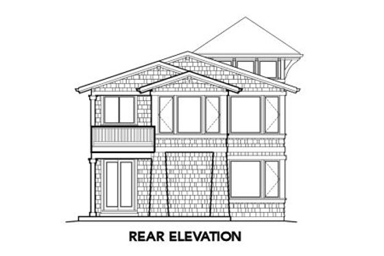 Exterior - Rear Elevation for Craftsman House Plan #48-266 - 3 bed, 2.5 bath