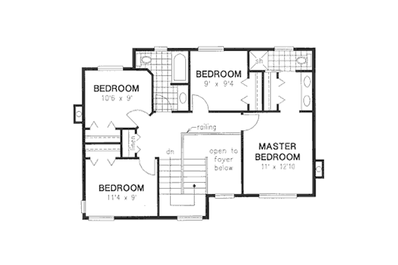 House Plan Design - Floor Plan - Upper Floor for Traditional House Plan #18-9102 - 4 bed, 2.5 bath