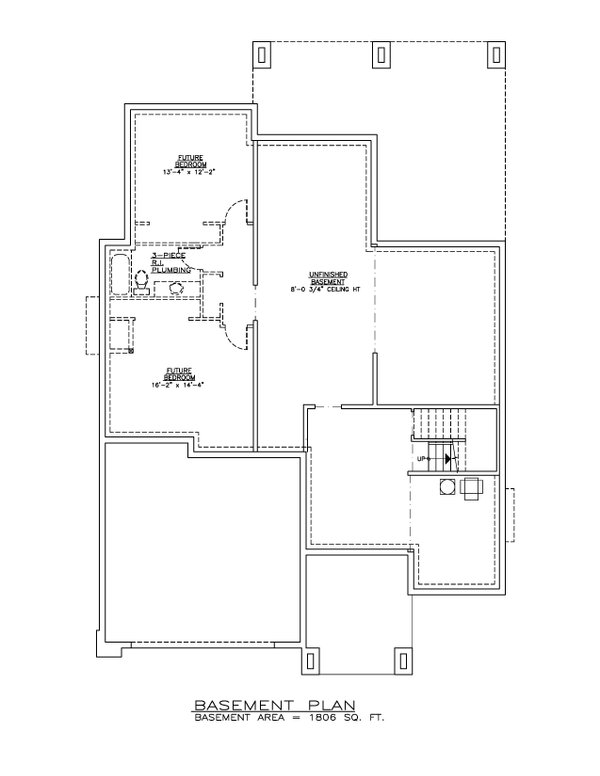 Contemporary Floor Plan - Lower Floor Plan #1100-58