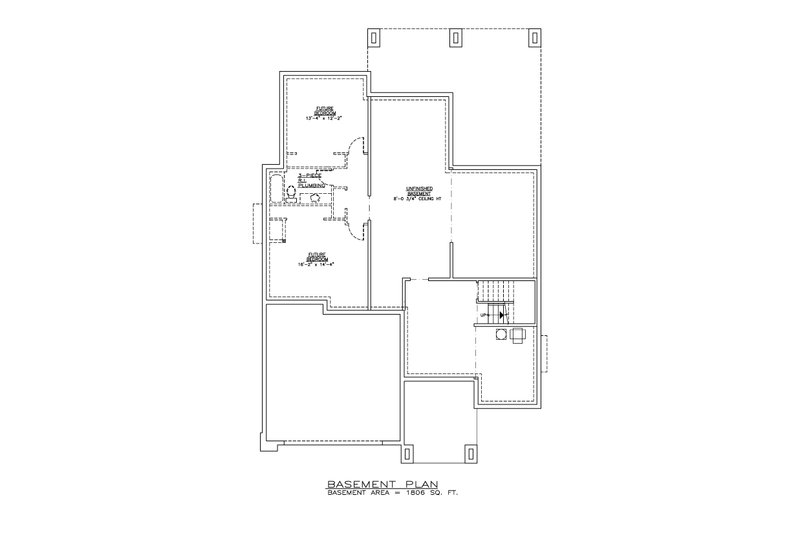 Home Plan - Floor Plan - Lower Floor for Contemporary House Plan #1100-58 - 4 bed, 3.5 bath