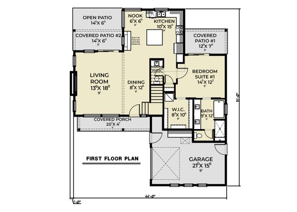 Contemporary Floor Plan - Main Floor Plan #1070-244