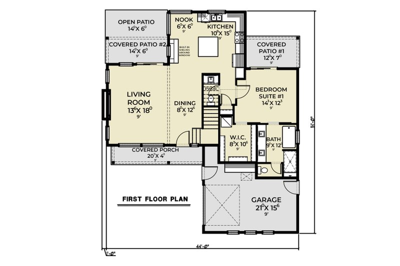 Architectural House Design - Floor Plan - Main Floor for Contemporary House Plan #1070-244 - 3 bed, 2.5 bath