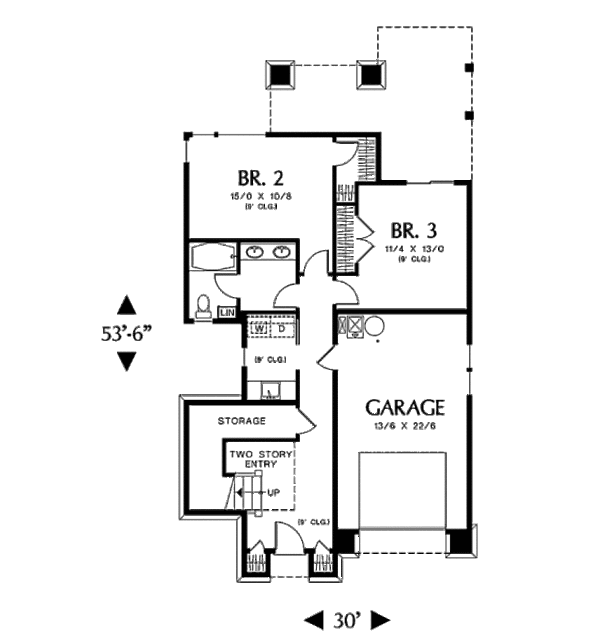 Home Plan - Craftsman Floor Plan - Main Floor Plan #48-266