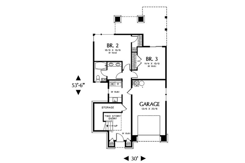 Home Plan - Floor Plan - Main Floor for Craftsman House Plan #48-266 - 3 bed, 2.5 bath