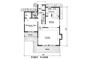 Floor Plan - Main Floor for Contemporary House Plan #312-523 - 3 bed, 1.5 bath