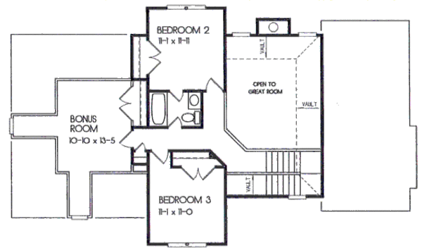 House Design - European Floor Plan - Upper Floor Plan #129-109