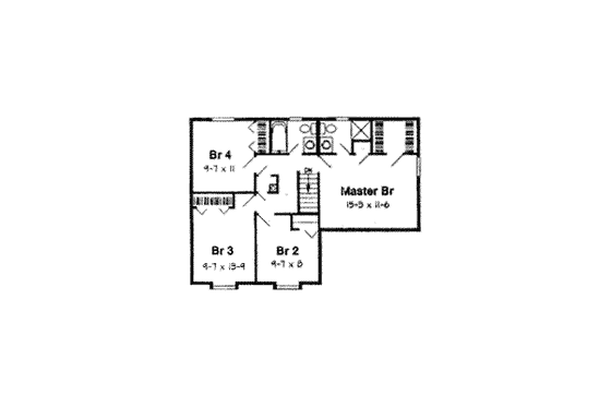 Floor Plan - Upper Floor for Traditional House Plan #116-216 - 3 bed, 1.5 bath