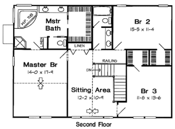 Country Floor Plan - Upper Floor Plan #312-576