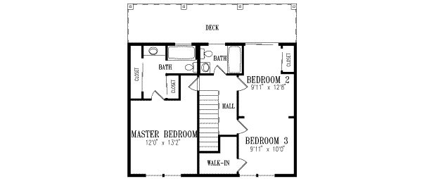 Traditional Floor Plan - Upper Floor Plan #1-260