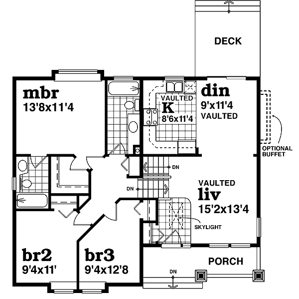 Craftsman Floor Plan - Main Floor Plan #47-391