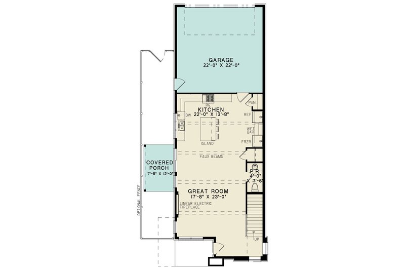 Home Plan - Floor Plan - Main Floor for Modern House Plan #923-422 - 3 bed, 4 bath