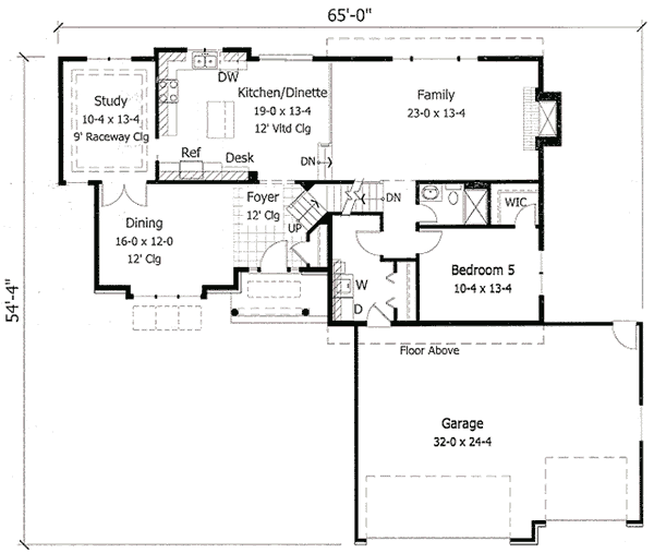Traditional Floor Plan - Main Floor Plan #51-115