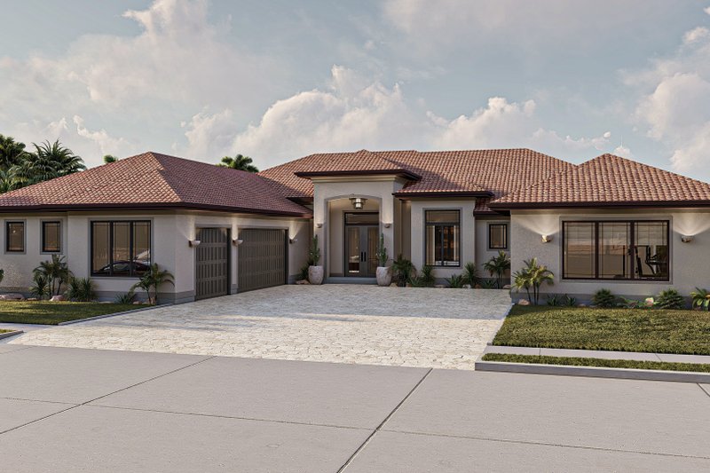 House Design - Mediterranean Exterior - Front Elevation Plan #455-578
