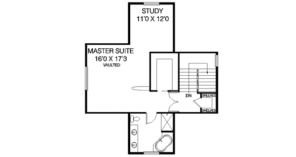 Home Plan - Traditional Floor Plan - Upper Floor Plan #60-479
