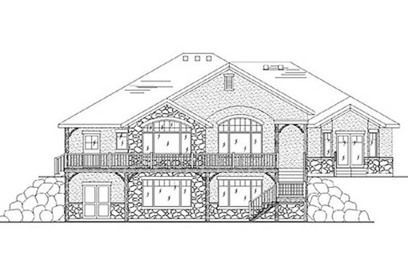 Dream House Plan - Exterior - Rear Elevation for European House Plan #5-266 - 5 bed, 4 bath