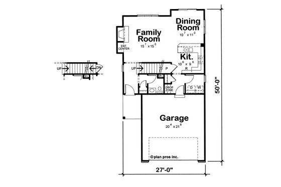 Floor Plan - Main Floor for Traditional House Plan #20-1789 - 3 bed, 3 bath