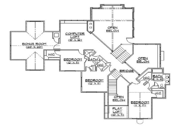 House Design - Colonial Floor Plan - Upper Floor Plan #5-436