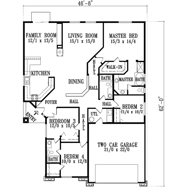 Traditional Floor Plan - Main Floor Plan #1-893