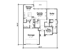Floor Plan - Main Floor for Modern House Plan #20-2502 - 4 bed, 3.5 bath