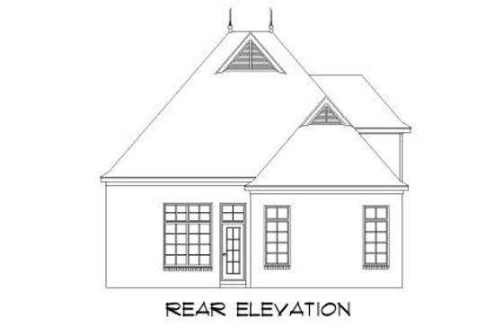 Exterior - Rear Elevation for European House Plan #424-140 - 3 bed, 3 bath