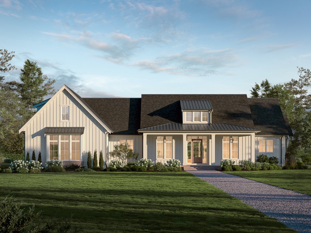 Exterior - Front Elevation 2 for Farmhouse House Plan #1114-118 - 3 bed, 2.5 bath